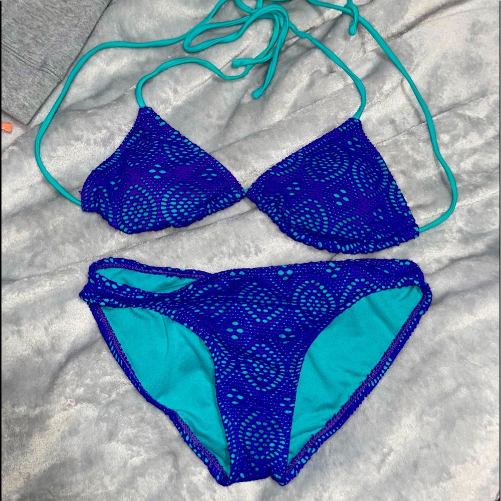Blue 2 piece swimming suit